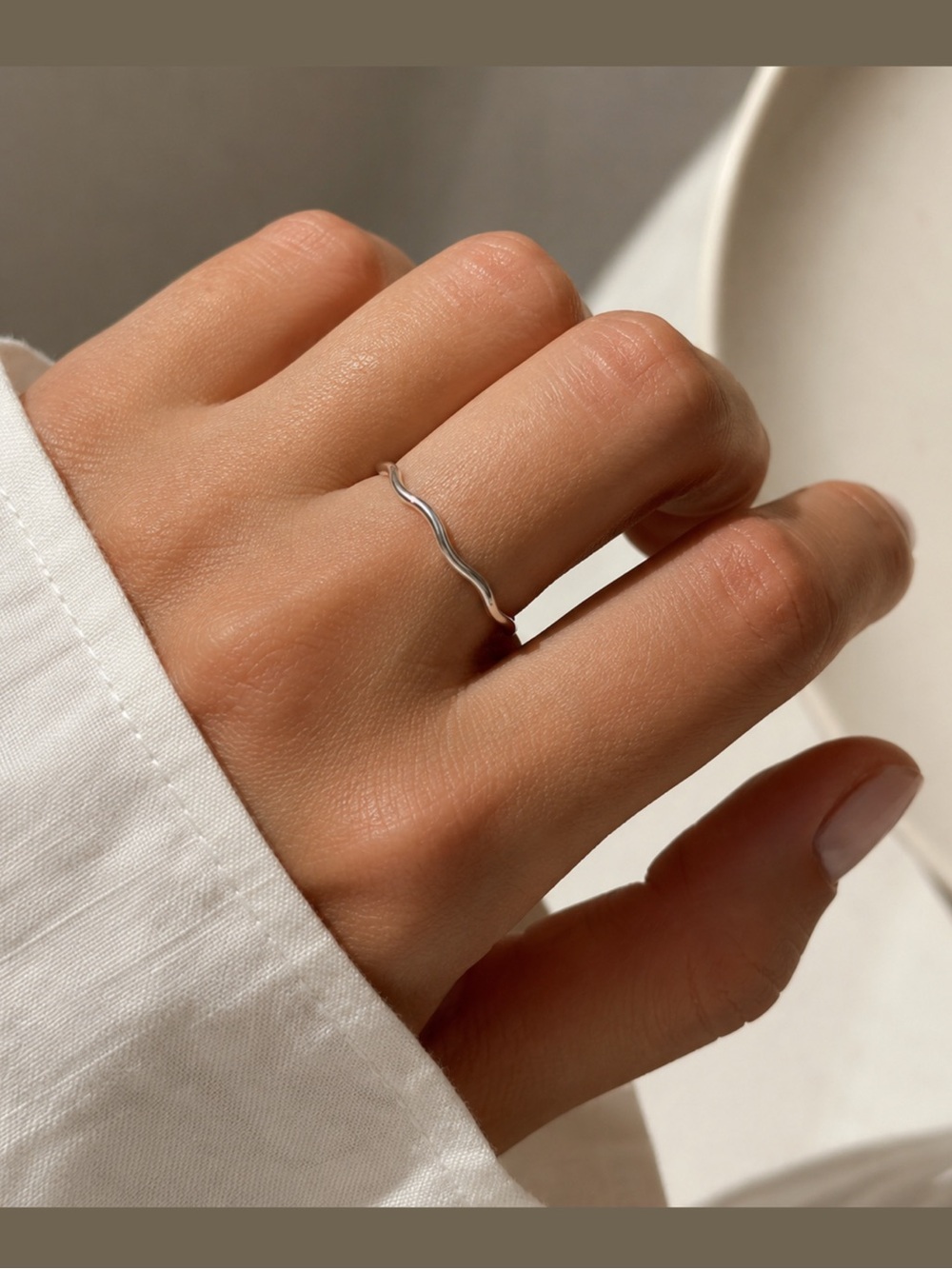 Dainty Wavy Ring 925 Sterling Silver Ring | Minimalist Thin Stackable